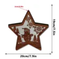 Wooden Christmas star decoration with cute snowman cutout, LED luminous holiday desktop ornament. - Style MZ1236