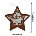 LED wooden Christmas star decoration light up desktop ornament for holiday party home decor - Style MZ1237