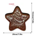 Wooden star Christmas tree tabletop decoration with layered glitter design 20x19.2cm - Style MZ1239