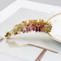 Metal rhinestone butterfly banana hair clip elegant fashion hair accessories for women chic style - Pink
