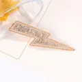 Belle pince à cheveux éclair en strass et perle alliage barrette bec de canard 7cm - Style Éclair Doré (H009686 Or)