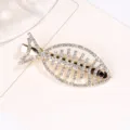 Pince à cheveux squelette de poisson en strass doré barrette bec de canard femme - Style Arête de Poisson Doré (H009694 Or)
