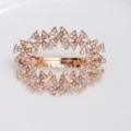Pince à cheveux ovale en strass élégante barrette en cristal ressort en métal pour coiffure. - Pince à Cheveux Camélia Strass(F014279) / Or
