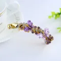 Gold metal rhinestone butterfly banana clip elegant hair accessory for women hair styling - Purple