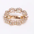 Rose gold rhinestone hair clip, elegant bow floral spring barrette for women daily wear. - Oval Bow Rhinestone Hair Clip(F014283) / Gold