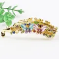Colorful Enamel Butterfly Banana Hair Clip Alloy Rhinestone Hair Accessories for Women - Colorful