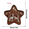 Detailed view of the layered wooden star ornament featuring a glowing deer and forest design. - Style MZ1240