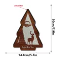 Wooden Christmas tree ornament detail, deer and moon silhouette, festive tabletop decor. - Style MZ1243