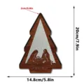 Wooden Christmas tree LED light decoration, nativity scene design, detailed dimensions view. - Style MZ1244