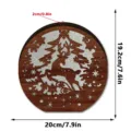 Wooden LED Christmas deer ornament detail view, showing hollow-carved snowflake patterns and size. - Style MZ1246