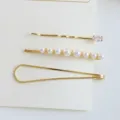 Ensemble de pinces à cheveux dorées avec strass et perles pour femmes, accessoires tendance. - Style Combiné Perle Strass (RY08816)
