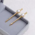 Élégant pince à cheveux perle artificielle vintage métal doré barrette latérale accessoires de coiffure - RY09045