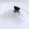 Minimalist transparent wave hair claw clip, elegant shark clip for women's daily hairstyling. - HS02843 Black