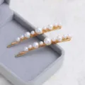 Retro elegant pearl hair clips set, gold metal side clips for women, sweet styling hair accessories. - RY09078