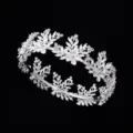 Diadème de mariée en alliage argenté strass couronne accessoire cheveux mariage floral. - Couronne Florale Argentée(FG00829) / 13x4cm / FG00829