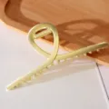 Pince à cheveux dorée en métal, grande barrette géométrique pour coiffure élégante femme. - Pince Stylisée (HS02560)