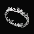 Diademe de mariée floral en alliage d'argent strass couronne de cheveux variante mod - Couronne de Fleurs Argentée(FG00831) / 13x4cm / FG00831