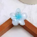 Blue gradient plumeria hair claw clip, large floral hair accessory for women styling. - Small Blue 4cm