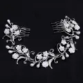 Peigne de mariage cristal perle fleur accessoire cheveux mariée détail très élégant - FS19859