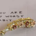 Vintage enamel flower banana clip alloy hair accessory for women elegant daily styling - Coffee