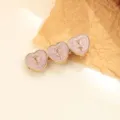 Barrette à cheveux cœur rose émaillé en alliage pince élégante frange douce accessoire - Violet