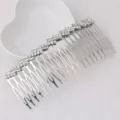 Rhinestone Bridal Hair Comb Double Hairclip Wedding Hair Accessory Elegant Silver Design - Rhinestone Hair Comb (FS20345)