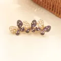 Barrette papillon en alliage avec perles et laque foncée, jolie pince à frange élégante. - Violet