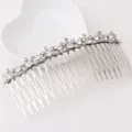 Silver bridal rhinestone hair comb wedding hair accessory sparkling crystal floral design - Rhinestone Hair Comb (FS20346)
