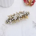 Pince à cheveux fleur strass vintage pour femmes, barrette élégante cristal accessoire cheveux. - Or