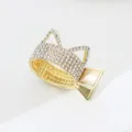 Pince à cheveux chat strass en alliage brillant attache queue de cheval accessoire mode - Or