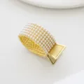 Pince à cheveux perle dorée taille compacte accessoires de cheveux élégants pour femmes filles - Pince à Cheveux Perle Or(HS02574)
