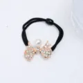 Chouchou cheveux strass perle élastique attache queue de cheval accessorie mode femme - Style Nœud Perle