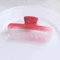 Pink gradient rectangular hair claw clip acrylic shark clip for women hair styling accessory. - HS02845 Red