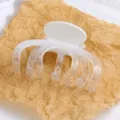 Minimalist translucent wave hair claw clip elegant shark clip for women styling daily hair accessories - HS02846 White
