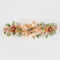 Korean alloy flower hair clip, elegant crystal rhinestone barrette for women spring hairpin - Style F011163 / Coffee