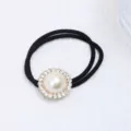 Elastique Cheveux Perle Strass Élégant Support Queue De Cheval Double Corde Mode - Style Alliage de Perle