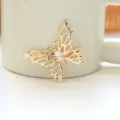 Pince à cheveux papillon creux doré avec strass en cristal pour femmes accessoire élégant - Barrette Latérale Strass Papillon Ajouré(H010000) / Or