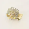 Gold rhinestone hair claw clip metal ponytail holder stylish sparkly hair accessories for women - Gold