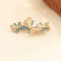 Barrette papillon en email, pince a cheveux elegante en alliage et perles pour femme SKU - Bleu