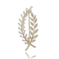 Goldene Weizenähre Brosche glänzende Zirkonia elegante Anzug Kleid Schmuck Accessoire - K00204 Gold