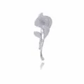 Exquisite flower brooch with sparkling cubic zirconia for elegant suits and dresses. - K00227 White