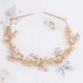 Gold bridal rhinestone flower hair pin wedding bridesmaid hair accessory variant for elegant updo - FG01083 / Coffee