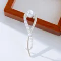 Pince a cheveux perle clip argente torsade queue de poisson accessoire de coiffure elegant - HB01358