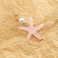Jolie pince à cheveux étoile de mer rose perle et strass épingle élégante pour femmes - Rose