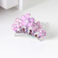 Children rhinestone flower hair comb crystal princess tiara hair accessory for girls party - FS20766 / Purple