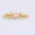 Barrette à cheveux florale en alliage doré avec perles et cristaux, pince élégante pour femmes. - Or