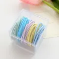 Candy color seamless hair ties set with transparent storage box, elastic rubber bands. - Light Mixed Color