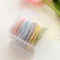 Candy color seamless hair ties set for women, high elasticity hair rubber bands in clear box. - Morandi Color