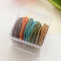 Colorful elastic hair ties in clear square box, high stretch seamless hair bands for women. - Dark Multicolor