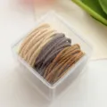 Neutral color twisted hair ties set in clear storage box, high elasticity elastic bands. - Brown Coffee